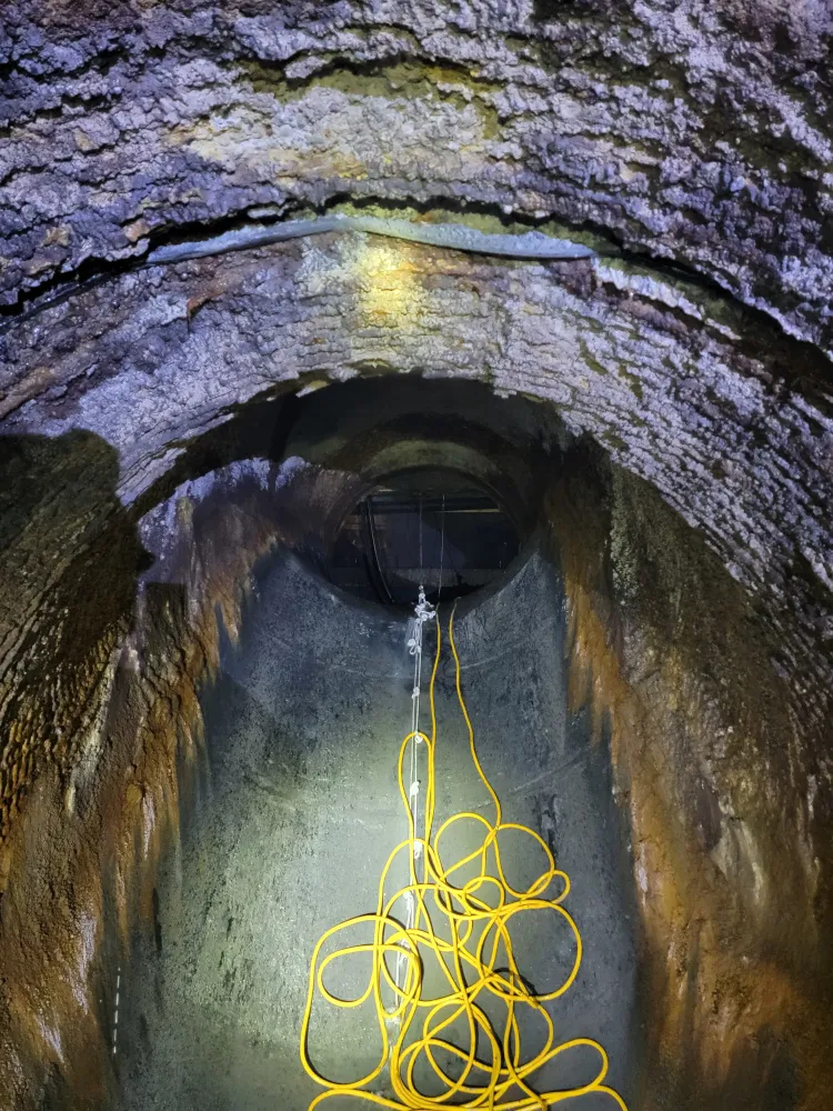 Metropolitan Council, Minneapolis East Interceptor Control Gate Rehabilitation Site 26 Drop Shaft and Sloped Pipe – photo 1