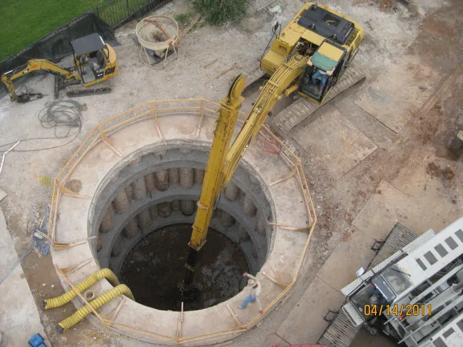 Aerial Photos Excavating Shaft West LS 4.14.11 015