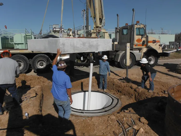 Cast on Site Manhole Lid for 72" Manhole w/ 2 Force Mains | Danby, LLC.